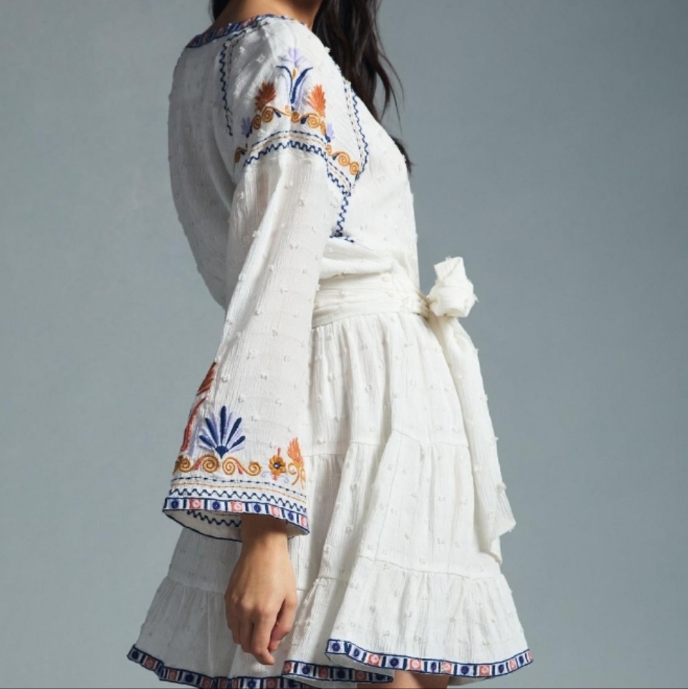 Anthropologie V- Neck Embroidered Dress - Picture 10 of 16